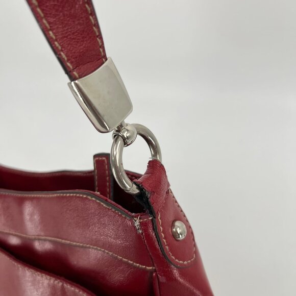Liz Claiborne Red Faux Leather Shoulder Bag | Small Size - Picture 4 of 12